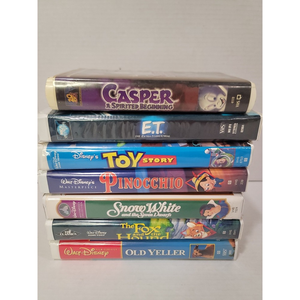 Disney VHS tapes lot of 5, Casper ET toy story Pinocchio fox hound Snow white